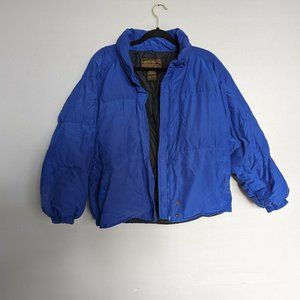 Vintage Eddie Bauer Unisex Blue Goose Down Full Zip Ski Snowboard Jacket Size M